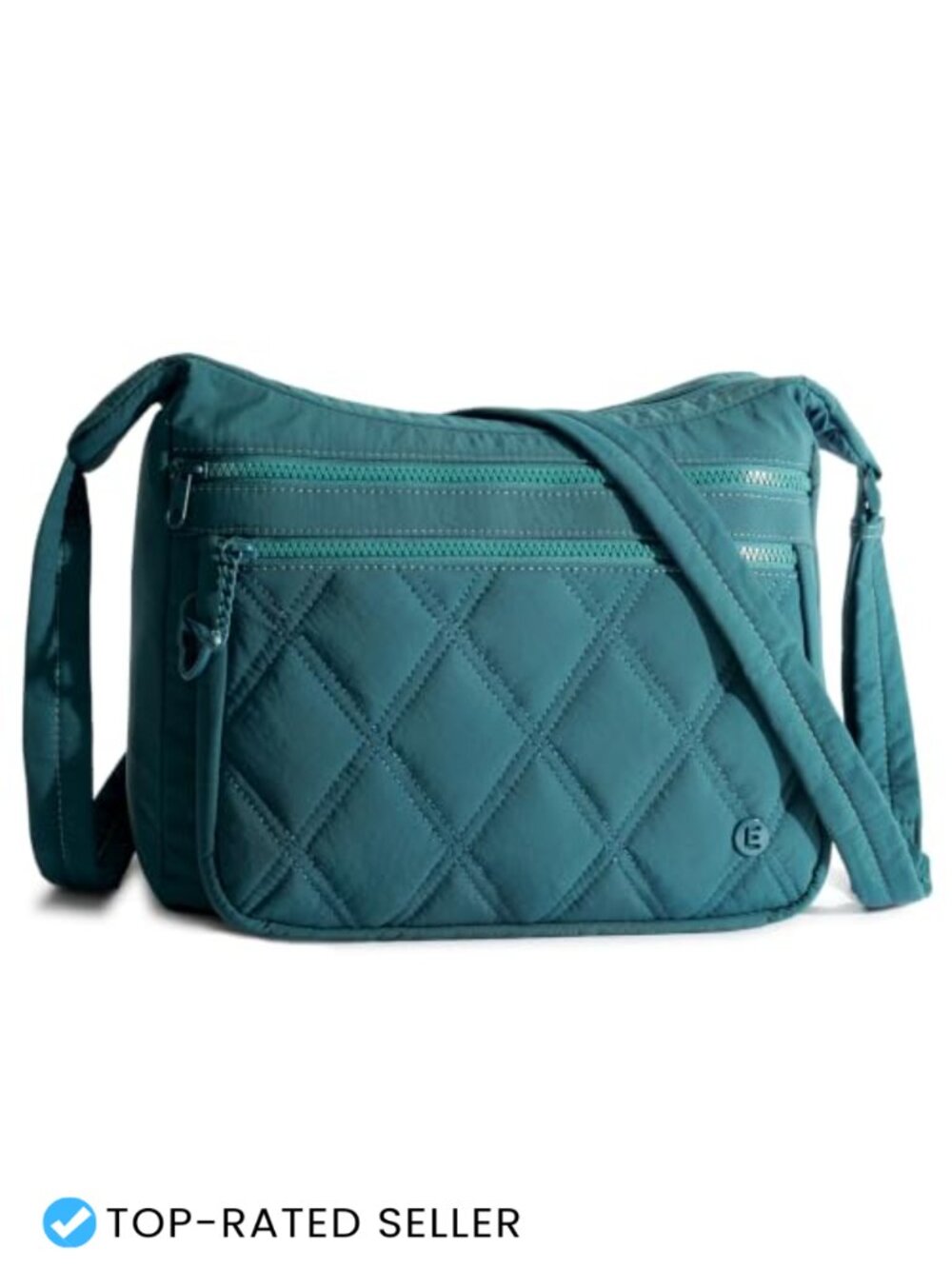Quilted Crossbody Bag Water-Resistant Nylon Travel Purse Shoulder Hobo